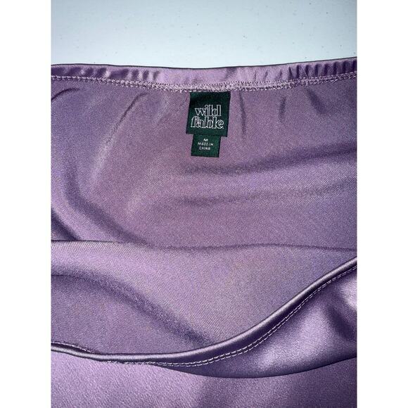 Wild Fable Purple Satin Slip Skirt Size Medium Long Length Skirt - Picture 7 of 8